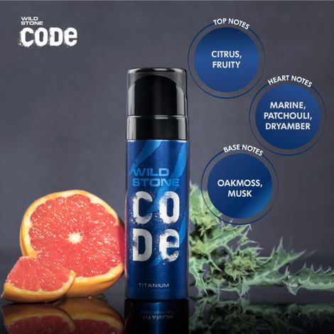 Wild Stone Code Titanium No Gas Deodorant for Men