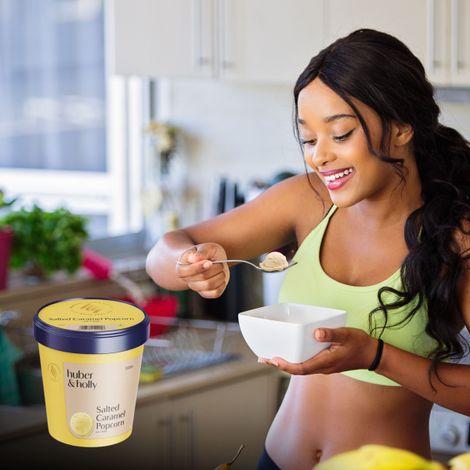 Huber & Holly Salted Caramel Popcorn Ice Cream Tub