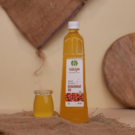 Satvyk Groundnut (Peanut) Wood Cold Pressed Oil | Healthy Cooking Oil