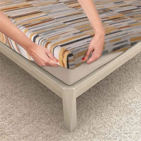 Urban Space 144 TC 100% Cotton Double Bedsheet with 2 Pillow Covers - Stripe Mustard