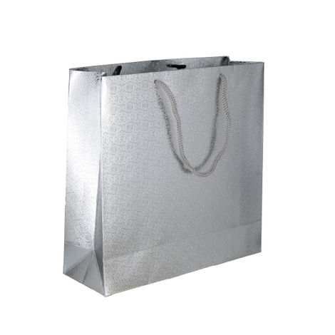 Silver Paper Bag 9 x 9 x 3 Inch - Assorted Design