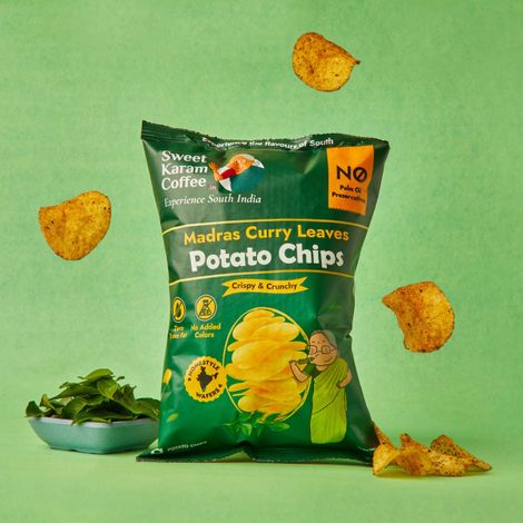 Sweet Karam Coffee - No Palm Oil Potato Chips - Madras Curry Leaves
