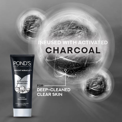 Pond's Bright Miracle Detox Facewash With 10X Power Of Charcoal