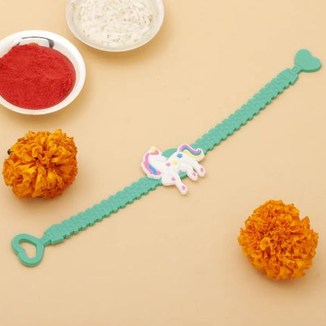 IGP Unicorn applique Green silicone bracelet