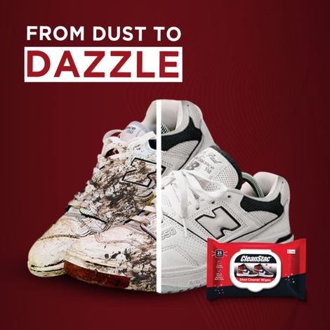 Cleanstac Shoe Cleaner Wipes | Sneaker Wipes For Stubborn Scuff & Dirt | 25 Pulls Per Pack