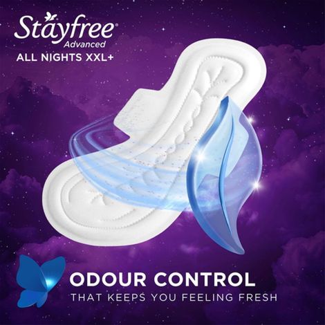 Stayfree Advanced All Nights Sanitary Pads | XXL+ | 16 pcs
