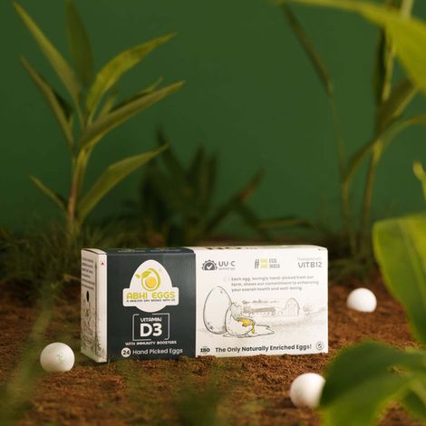 Abhi Vit D3 White Eggs With Immunity Boosters | Pack Of 24