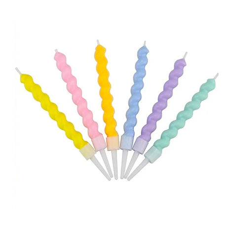 Spiral/Twisted Candles for Birthday/ Anniversary Celebration, Multicolor