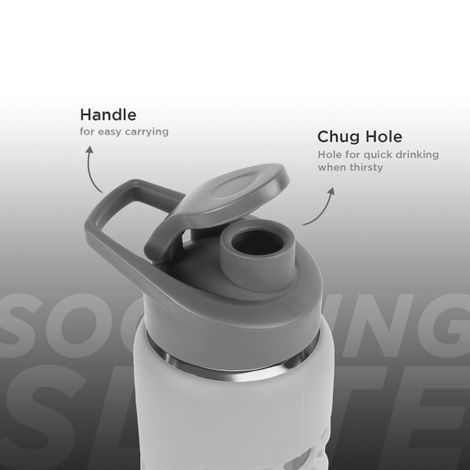 Glasafe Clear Grip Borosilicate Glass Bottle With Protective Silicone Sleeve (Soothing Slate) 750Ml