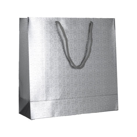 Silver Paper Bag 9 x 9 x 3 Inch - Assorted Design