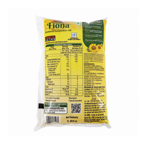 Fiona Refined Sunflower Oil 1L(Pouch)