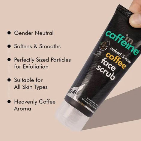 mCaffeine Coffee Face Scrub for Fresh & Glowing Skin - Removes Tan