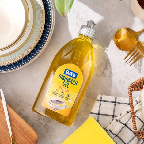 BAY6 Dishwash Gel Liquid Lemon Tough Grease & Foul Smell Removal