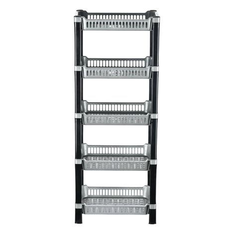 Kuber Industries 5-Layer Multipurpose Kitchen Organizer/Storage Rack | Silver
