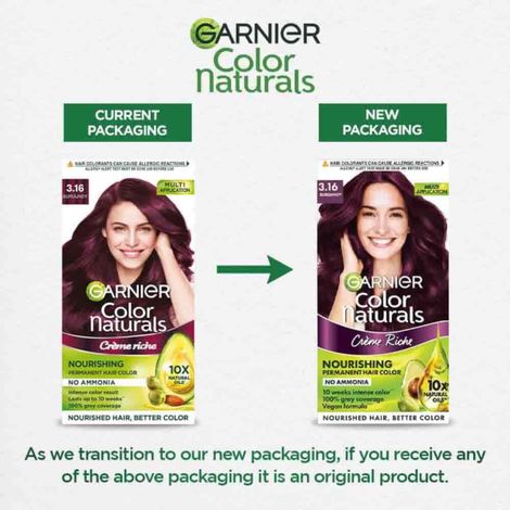 Garnier Color Naturals Long-Lasting Creme Hair Color | Burgundy - Shade 3.16