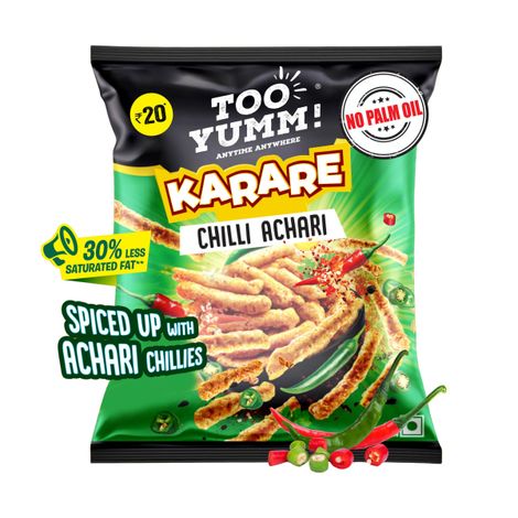 Too Yumm! Karare Chilli Achari Flavour | Tangy | No Palm Oil Crisps