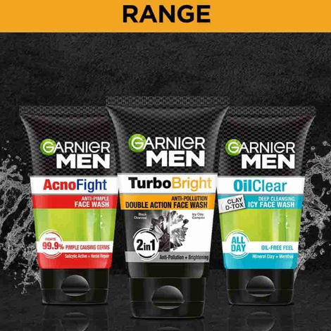 Garnier Men Turbo Bright Anti-Pollution Double Action Face Wash
