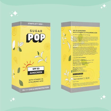 SUGAR POP SPF 50 Sunscreen With Vitamin C And Hyaluronic Acid