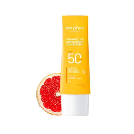 Dot & Key Vitamin C + E Face Sunscreen SPF 50 PA+++ For Glowing Skin, 100% No White Cast