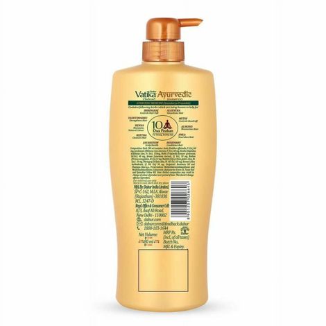 Dabur Vatika Ayurvedic Shampoo, Damage Therapy With 10 Natural Herbs