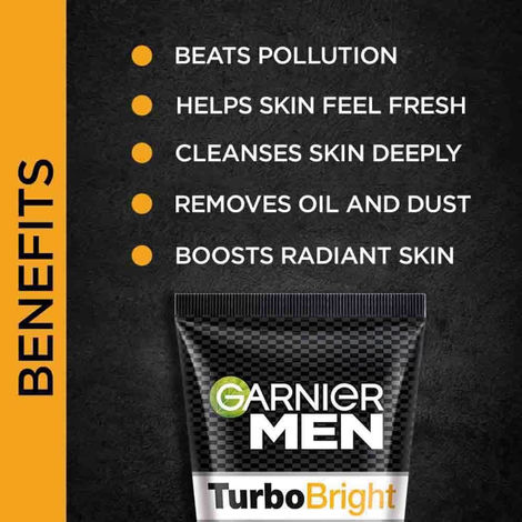Garnier Men Turbo Bright Anti-Pollution Double Action Face Wash