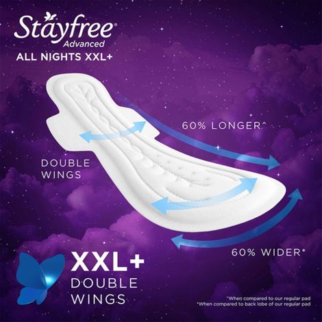 Stayfree Advanced All Nights Sanitary Pads | XXL+ | 16 pcs