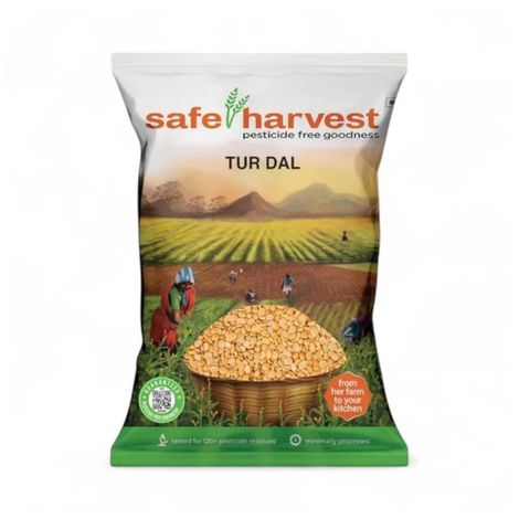 Safe Harvest Pesticide-Free Unpolished Tur Dal | Natural, Chemical-Free, Vegan and Gluten-Free