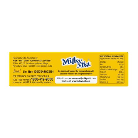 Milky Mist Processed Cheese- Block