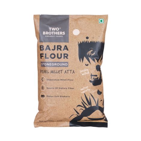 Two Brothers Bajra Flour, Stoneground, Pearl Millet Atta