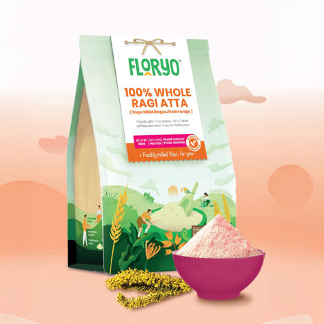 Floryo Freshly Milled Ragi Atta | Finger Millet Ragulu Kezhvaragu