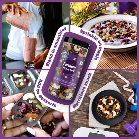 Farmley Trail Mix Dry Fruit- Almonds, Cashews, Cranberries, Blueberries, Blackcurrant & More