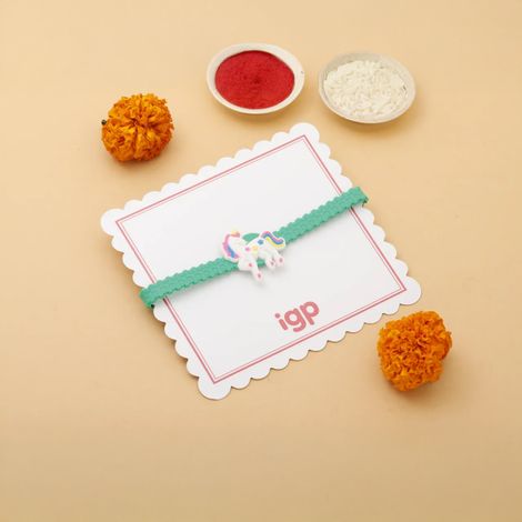 IGP Unicorn applique Green silicone bracelet