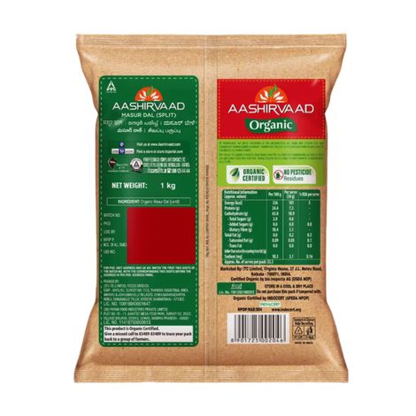 Aashirvaad Organic Unpolished Masur Dal | 100% Organic Red Lentil | Rich in Protein