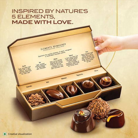 Fabelle Elements Pralines - 5 Handcrafted Dark Chocolates