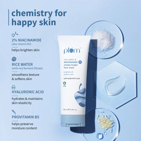 Plum Simply Bright 2% Niacinamide Face Wash With Rice Water