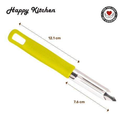 Happy Kitchen Stainless Steel Sharp Peeler | Poly Grip | Double Sided Blade | Durasharp - Assorted