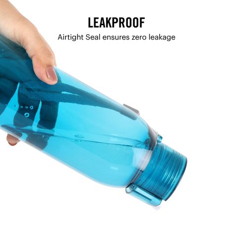 Cello Plastic My Tag PET Water Bottle, 100% Food Grade, Leak Proof and Break Proof | Assorted - 1 L