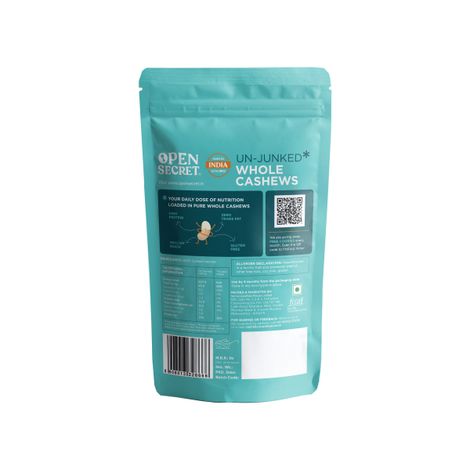 Open Secret Premium Whole Cashews (Kaju) -High Protein, Fasting Vrat Special, Healthy Snacking