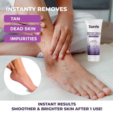 Sanfe Instant Tan & Dead Skin Removal Exfoliating Gel Smooth & Bright Skin