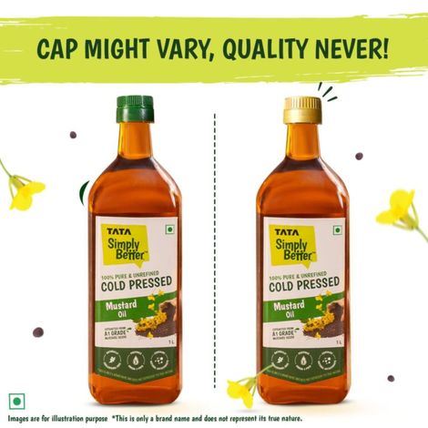 Tata Simply Better Mustard (Sarson) Cold Pressed Oil | Unrefined & Healthy Cooking Oil