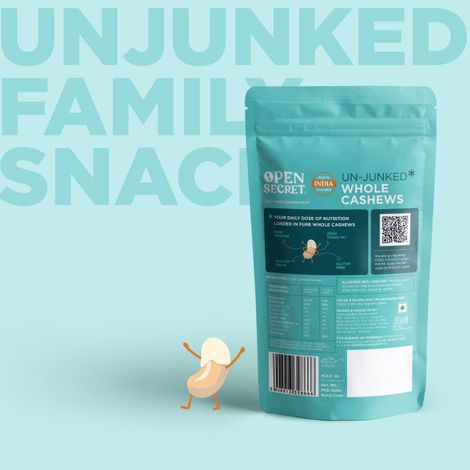 Open Secret Premium Whole Cashews (Kaju) -High Protein, Fasting Vrat Special, Healthy Snacking