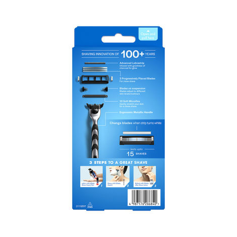 Gillette Mach3 Charcoal Shaving Razor with New Enhanced Lubrastrip with Touch of Charcoal
