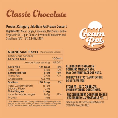 Cream Pot Chocolate Tub