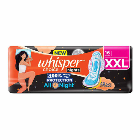 Whisper Choice Ultra Overnight Sanitary Pads | XXL | 16 pcs