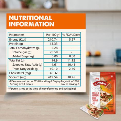 Godrej Yummiez Chicken Pepper & Herb Salami