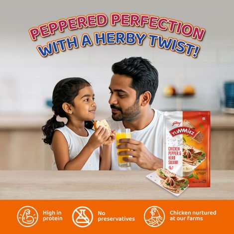 Godrej Yummiez Chicken Pepper & Herb Salami