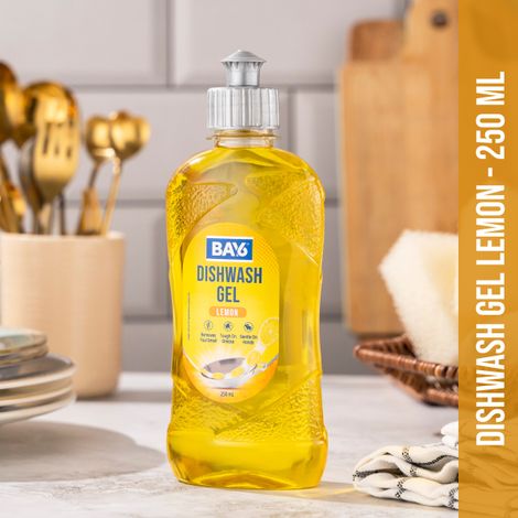 BAY6 Dishwash Gel Liquid Lemon Tough Grease & Foul Smell Removal