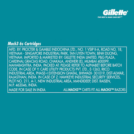 Gillette Mach3 Shaving Blades For Men (6 Cartridges)