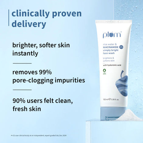 Plum Simply Bright 2% Niacinamide Face Wash With Rice Water