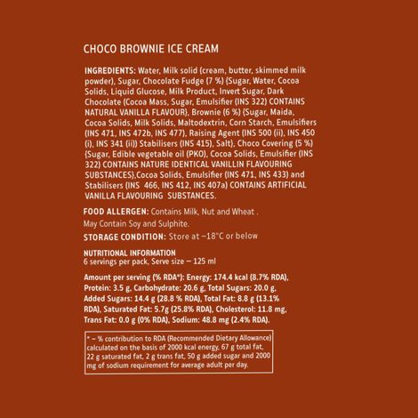 Hocco Choco Brownie Ice Cream Tub